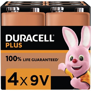 Duracell Plus Power 9v PP3 Pack de 4