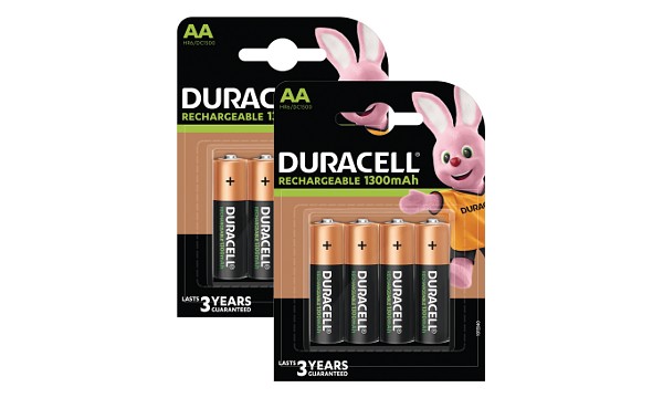 Duracell AA 1300mAh Rechargeable  - Pack de 8
