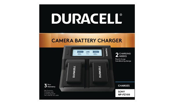 Alpha A9 Chargeur de batterie Duracell LED Double DSLR