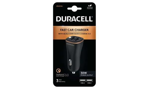 Duracell 30W Dual USB-A In-Car Charger